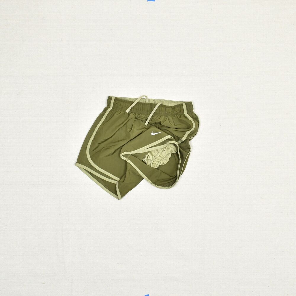 Nike Women Athletic Sweat Shorts Run Drawstring Polyester Green Size XS Dri fit - Picture 2 of 8